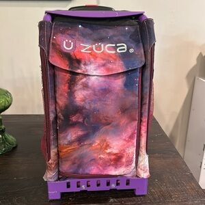 Zuca Rolling Bag with Galaxy Design Purple Frame
